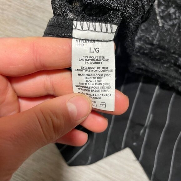 Seductions Black White Lace Back Vest Large Fitted Crop - Picture 5 of 7